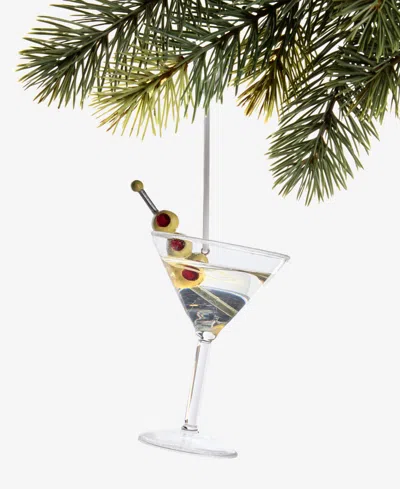 Holiday Lane Spirits Glass Martini Ornament, Macy's Exclusive In Transparent