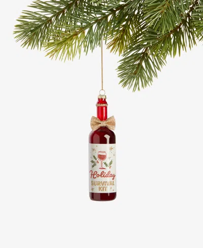Holiday Lane Spirits Holiday Wine Bottle Ornament, Macy's Exclusive In Transparent