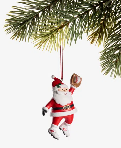 Holiday Lane Sports Baseball Santa Ornament, Macy's Exclusive In Transparent