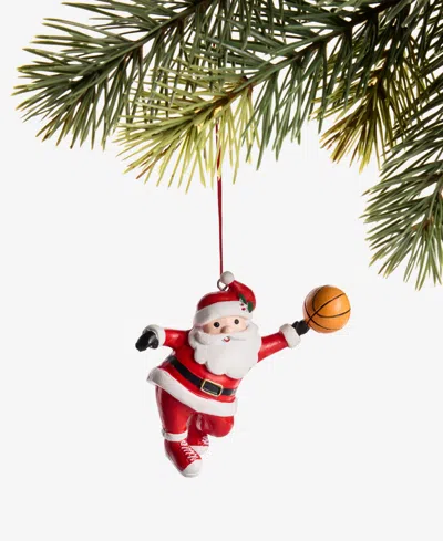 Holiday Lane Sports Basketball Santa Ornament, Macy's Exclusive In Transparent