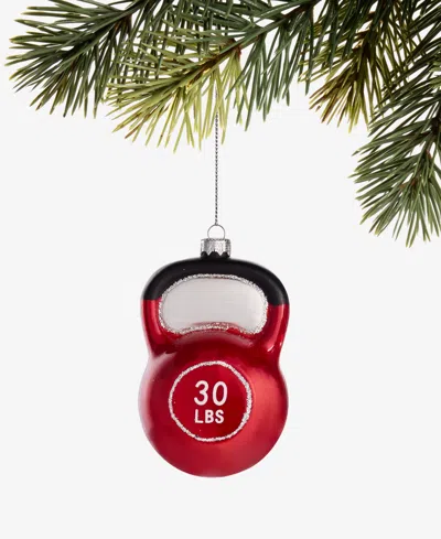 Holiday Lane Sports Glass Kettlebell Ornament, Macy's Exclusive In Transparent