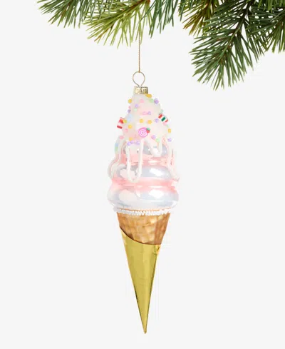 Holiday Lane Sugar Plum Glass Ice Cream Cone Ornament, Macy's Exclusive In Multi