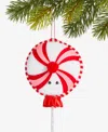 Holiday Lane Sugar Plum Peppermint Pop Happy Face Ornament, Macy's Exclusive In Transparent