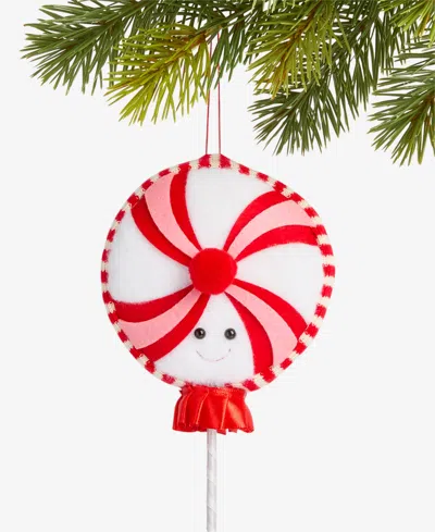 Holiday Lane Sugar Plum Peppermint Pop Happy Face Ornament, Macy's Exclusive In Transparent