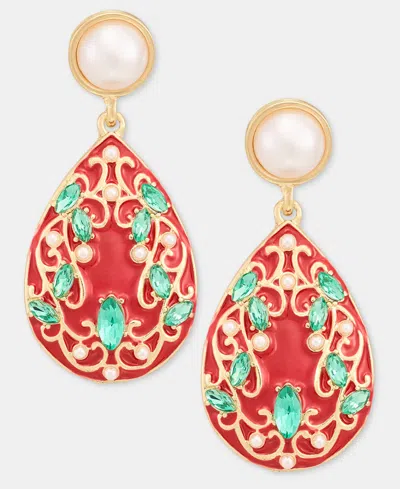 Holiday Lane Teardrop Earrings, Macy's Exclusive In Multi
