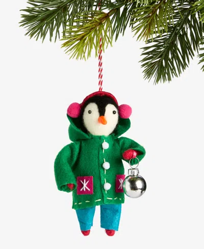 Holiday Lane Tiny Tidings Dressed-up Penguin Ornament, Macy's Exclusive In Transparent