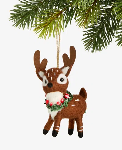 Holiday Lane Tiny Tidings Fabric Deer Ornament, Macy's Exclusive In Transparent