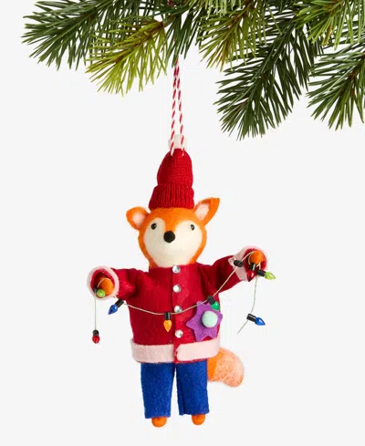 Holiday Lane Tiny Tidings Fabric Fox Ornament, Macy's Exclusive In Transparent