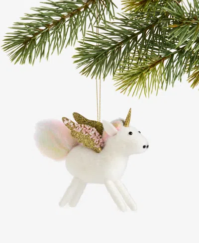 Holiday Lane Tiny Tidings Felt Unicorn Ornament, Macy's Exclusive In Transparent