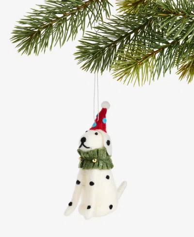 Holiday Lane Tiny Tidings Felted Dog With Hat Ornament, Macy's Exclusive In Transparent