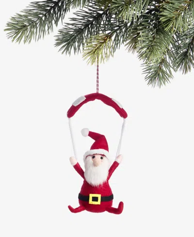 Holiday Lane Tiny Tidings Parachute Santa Ornament, Macy's Exclusive In Transparent