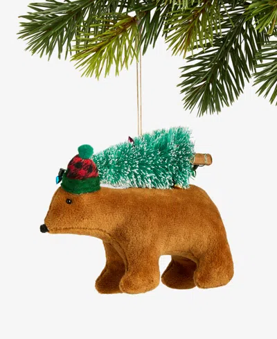 Holiday Lane Tiny Tidings Tree-toting Bear Ornament, Macy's Exclusive In Transparent