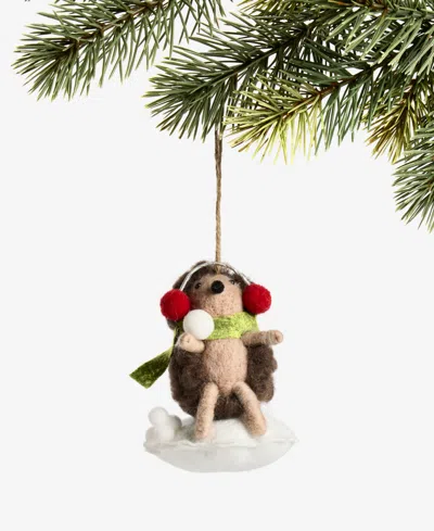Holiday Lane Tiny Tidings Wool Hedgehog Ornament, Macy's Exclusive In Multi