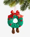 Holiday Lane Tiny Tidings Wreath Fabric Ornament, Macy's Exclusive In Multi