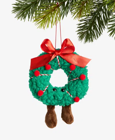 Holiday Lane Tiny Tidings Wreath Fabric Ornament, Macy's Exclusive In Multi