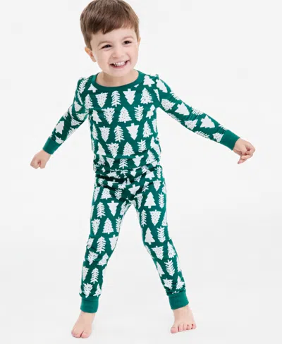 Holiday Lane Kids' Toddler 12m-4t Winter Holiday Snug-fit Pajama Set, Macy's Exclusive In Green