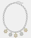 Holiday Lane Two-tone Snowflake Charm Necklace, 17-1/2" + 2" Extender In White