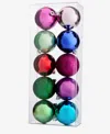 Holiday Lane Whimsy Set Of 10 Shatterproof Multicolored Ball Ornaments, Macy's Exclusive In Multi