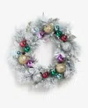 Holiday Lane Whimsy Silver Wreath With Colorful Ornaments, Macy's Exclusive In Multi