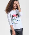 Holiday Lane Women's Embroidered Dog Graphic Sweater, Macy's Exclusive In White
