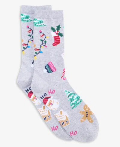 Holiday Lane Women's Holiday Crew Socks, Created For Macy's In Blue