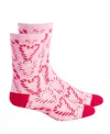 Holiday Lane Women's Holiday Crew Socks, Created For Macy's In Candy Cane Heart