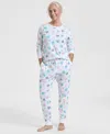 Holiday Lane Women's Multi Menorah Cotton Pajama Set, Macy's Exclusive In White