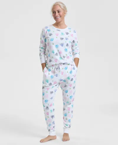 Holiday Lane Women's Multi Menorah Cotton Pajama Set, Macy's Exclusive In White