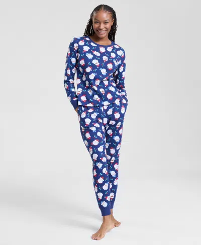 Holiday Lane 's Women's Santas Pj Set, Macy's Exclusive In Blue