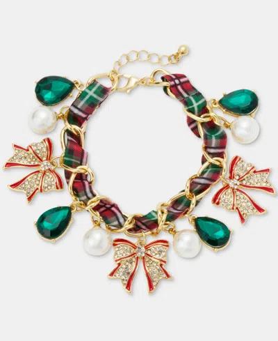 Holiday Lane Woven Ribbon Statement Charm Bracelet, Macy's Exclusive In Multi