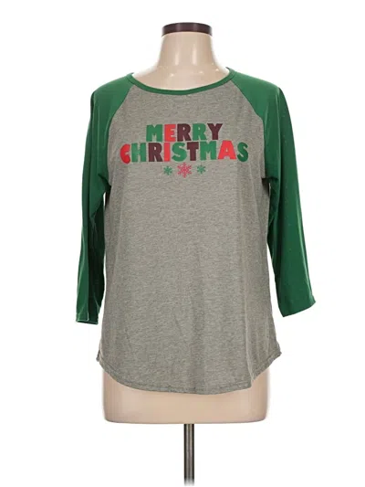 Pre-owned Holiday Time 3/4 Sleeve T-shirt In Gray
