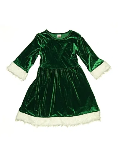 Pre-owned Holiday Time Kids' Dress In Green