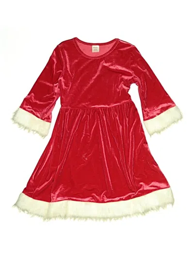 Pre-owned Holiday Time Kids' Dress In Red