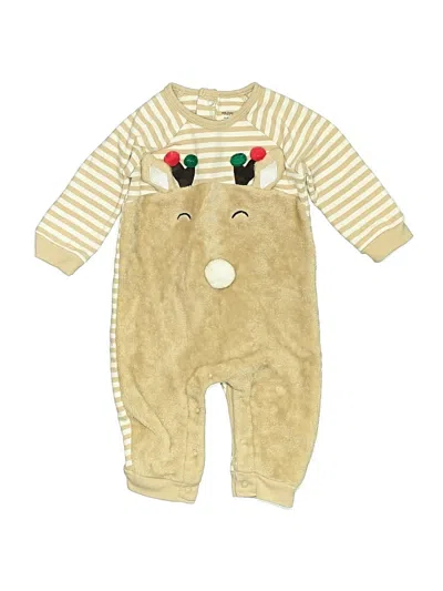Pre-owned Holiday Time Babies' Long Sleeve Onesie In Gold