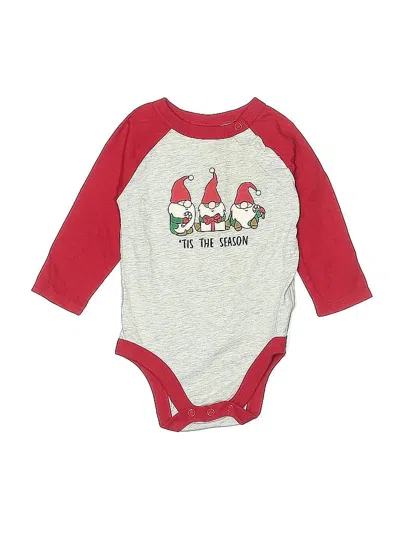 Pre-owned Holiday Time Babies' Long Sleeve Onesie In Red
