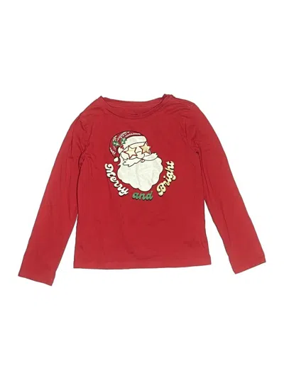 Pre-owned Holiday Time Kids' Long Sleeve Top Red Sweetheart Neckline Tops