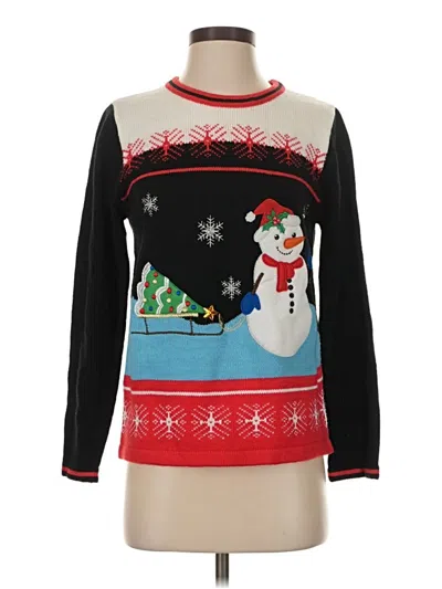 Pre-owned Holiday Time Pullover Sweater In Black