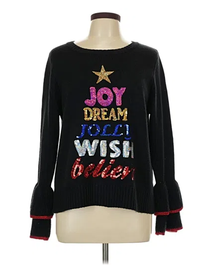 Pre-owned Holiday Time Pullover Sweater In Black