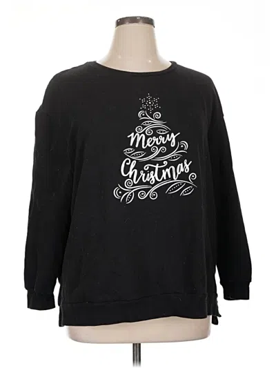 Pre-owned Holiday Time Pullover Sweater In Black