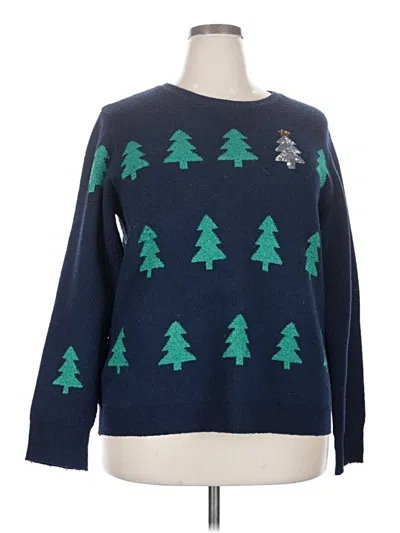 Pre-owned Holiday Time Pullover Sweater In Blue