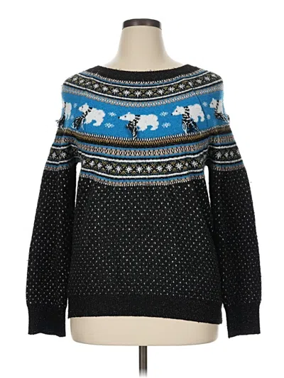 Pre-owned Holiday Time Pullover Sweater In Blue