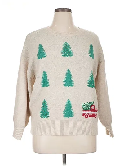 Pre-owned Holiday Time Pullover Sweater In Brown