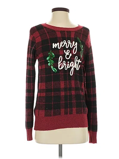 Pre-owned Holiday Time Pullover Sweater In Burgundy