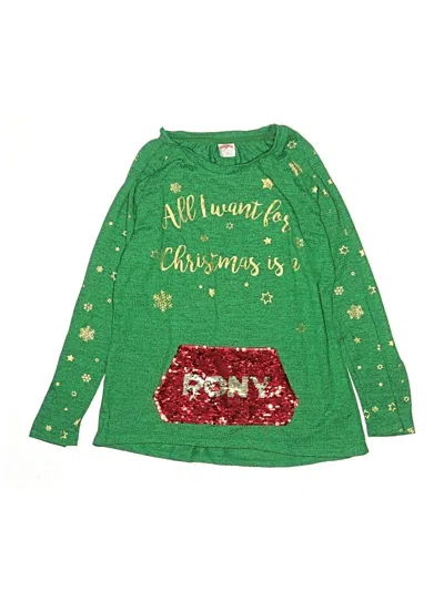 Pre-owned Holiday Time Kids' Pullover Sweater In Green