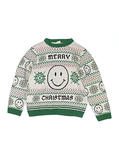 Pre-owned Holiday Time Kids' Pullover Sweater In Green