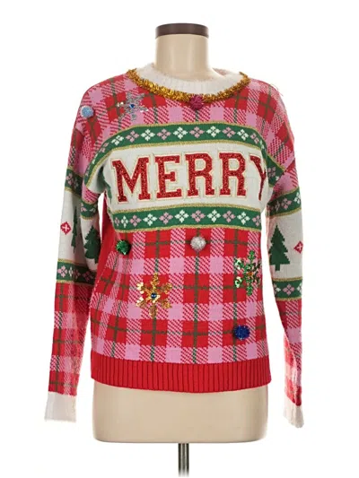 Pre-owned Holiday Time Pullover Sweater In Red