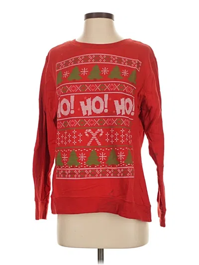 Pre-owned Holiday Time Pullover Sweater In Red