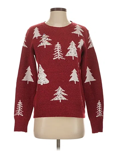 Pre-owned Holiday Time Pullover Sweater In Red