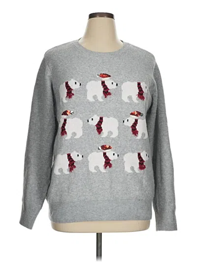 Pre-owned Holiday Time Pullover Sweater In Silver