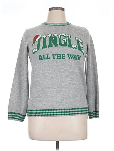 Pre-owned Holiday Time Pullover Sweater In Silver